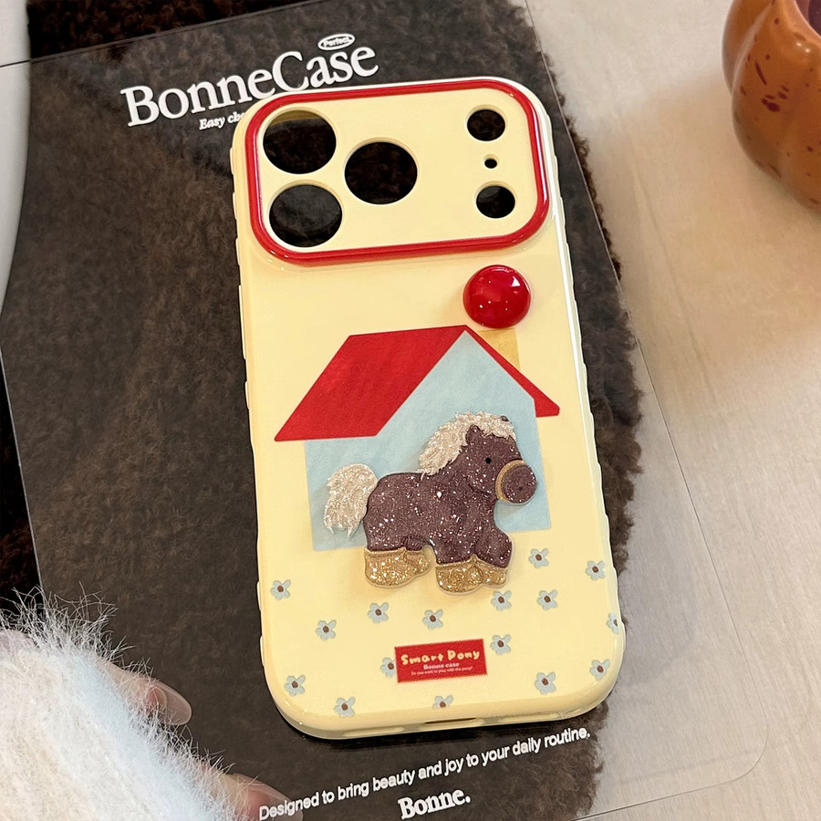 Potdemiel iPhone Schutzhülle mit 3D Cartoon Glitter Pony Design in Multicolour, Stoßfeste Soft Cover Hülle für iPhone 12 bis iPhone 17 Pro Max - Bild 3
