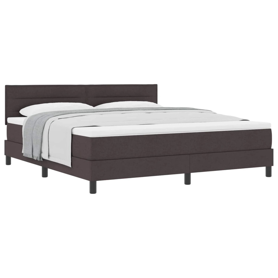 vidaXL Boxspringbett mit Matratze in Dunkelbraun, Hybridbett mit Taschenfederkern, B/T/H: 180 x 200 x 280 cm - Bild 2