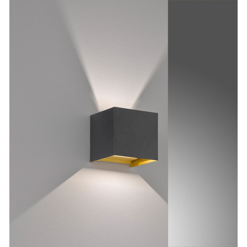 Fischer & Honsel LED-Außenwandleuchte Thore in Schwarz und Gold mit verstellbarem Lichtaustritt und Up-Down-Funktion - Bild 2