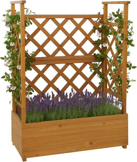 Hochbeet MCW P67 mit Rankhilfe aus Holz in Natur, B/T/H: 114 x 85 x 44 cm - Bild 1