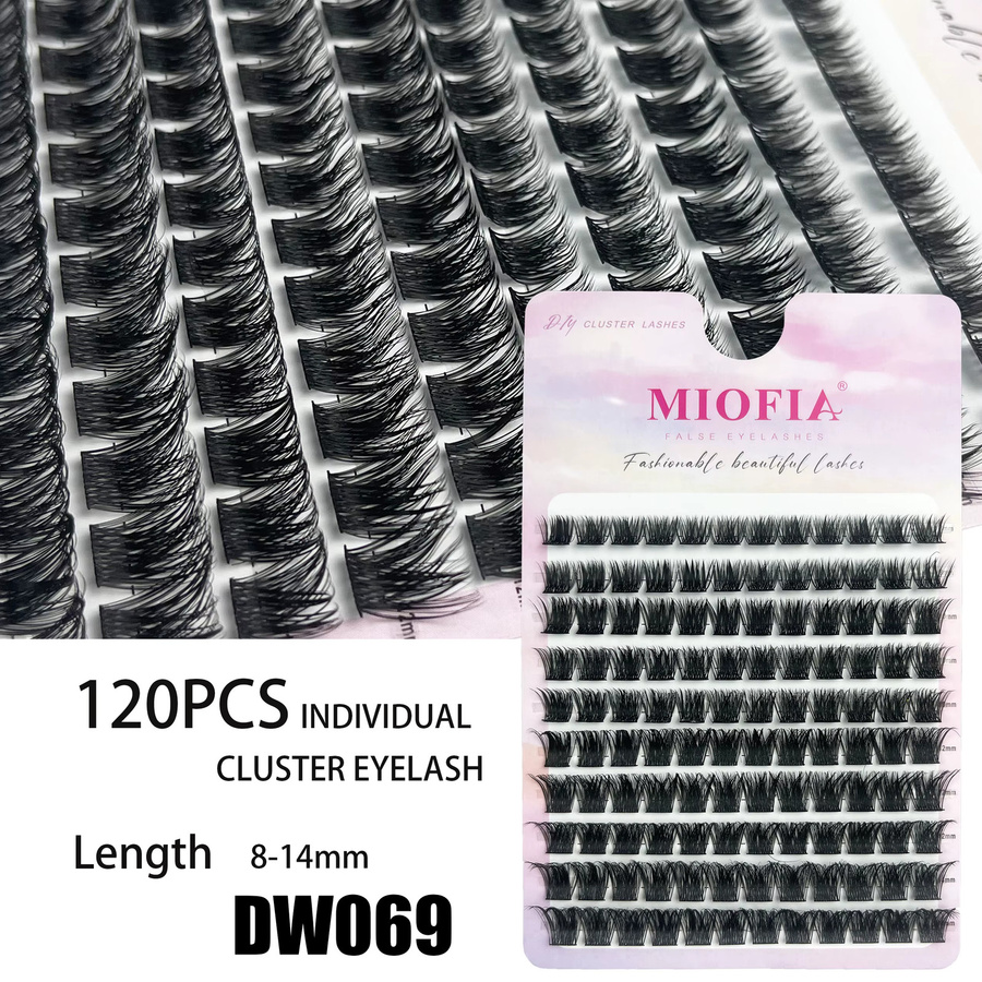 MIOFIA Cluster-Einzelwimpern D Curl 8–14 mm, 120 Stück, natürlich - Bild 3