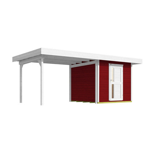 WEKA Designhaus 172 Gartenhaus aus Holz mit Flachdach in Schwedenrot, B/H/T: 575 x 226 x 375 cm - Bild 3