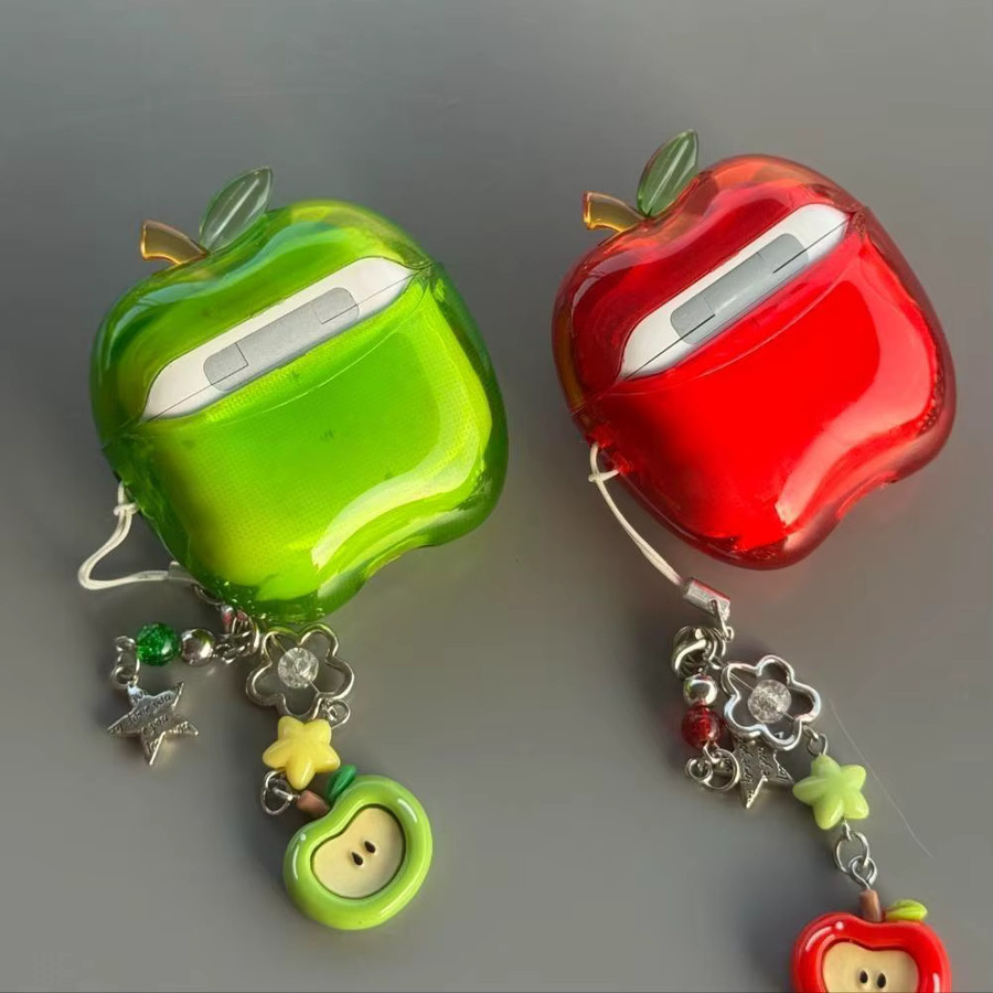Transparente Apple AirPods Pro 3 Schutzhülle im Apfel-Design aus TPU, wasserdicht und sturzsicher - Bild 3