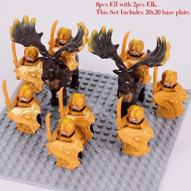 Binchi Keji Travel Elf Soldat Ork Armee Zeichen Mittelalterlichen Ritter, Bausteine, 8-teiliges Set, ab 14 Jahren - Bild 1