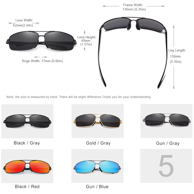 Kingseven Sonnenbrille, Quadrat, Metall, polarisiert, Herren - Bild 2