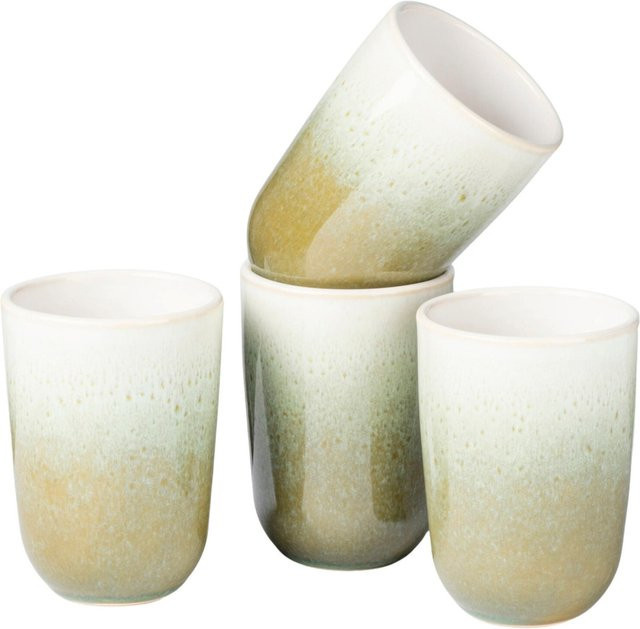 Gipfelstück Kaffeebecher-Set Flussufer aus Steinzeug in Braun, Grün und Blau - Bild 1