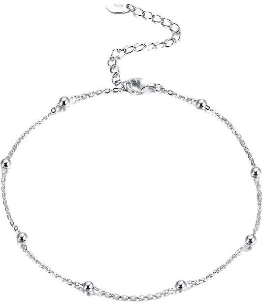 Fußkettchen 925 Silber, Perle, Zirkonia, Weiß, Damen - Bild 1
