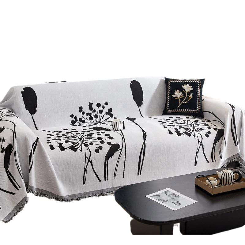Rutschfester Chenille Sofabezug mit floralem Design in modernem Stil, B/B: 180 x 130 cm - Bild 4