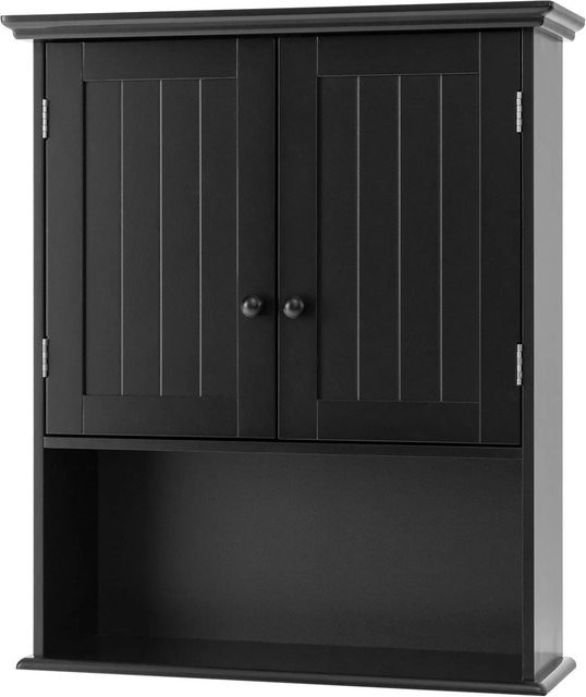 Costway Hängeschrank Medizinschrank in Schwarz aus Holzwerkstoffen, B/H/T: 70,5 x 20 x 20 cm - Bild 1