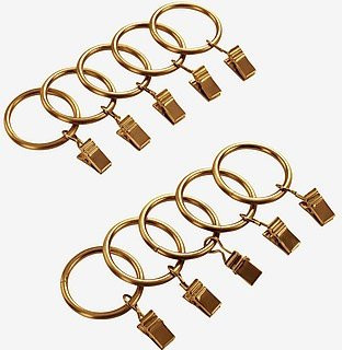 Jotex Vorhangring mit Klammer aus Edelstahl in Gold, 10er-Pack - Bild 1