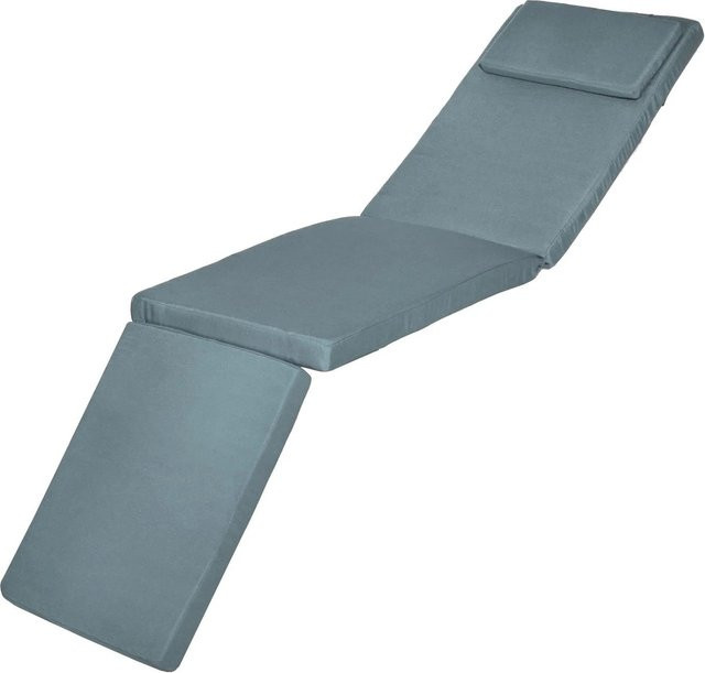 Beautissu LoftLux DC Deckchair Auflage in Taubenblau B/T/H: 175 x 45 x 5 cm - Bild 1