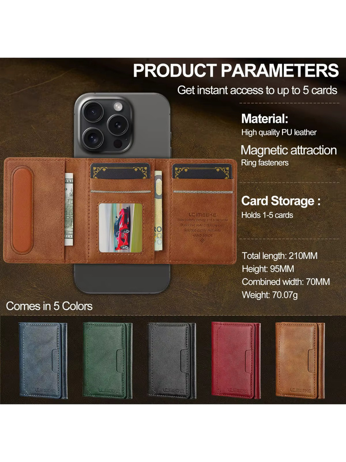 Magnetische Kartenhülle Solt aus PU Leder für iPhone, Samsung, Google und Xiaomi in Grün mit MagSafe Funktion und Kartenhalter - Bild 4