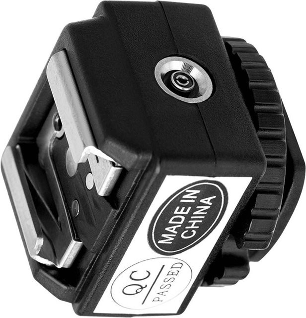 TOMTOP JMS Kamera-Blitzlicht-Halterung Blitzschuh-Adapter mit PC-Sync-Anschluss für DSLR, Schwarz - Bild 1