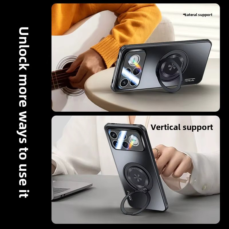 Luxus unsichtbare magnetische Schutzhülle mit Dreh-Ständer für POCO F8 Ultra Pro in Blau - Bild 5