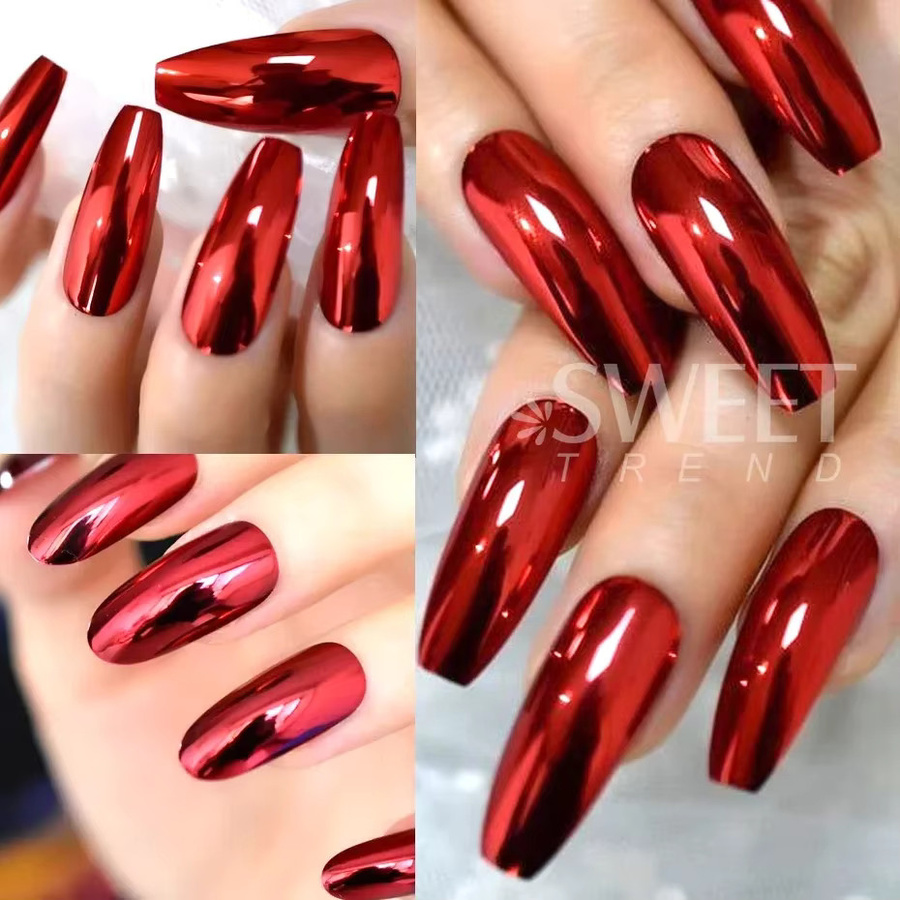 SWEET TREND Nagelglitzer Pulver, Metallic, Rot, Holographisch - Bild 5