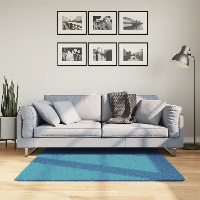 vidaXL Teppich OVIEDO Kurzflor Türkis, quadratisch, B/T: 120 x 120 cm - Bild 2
