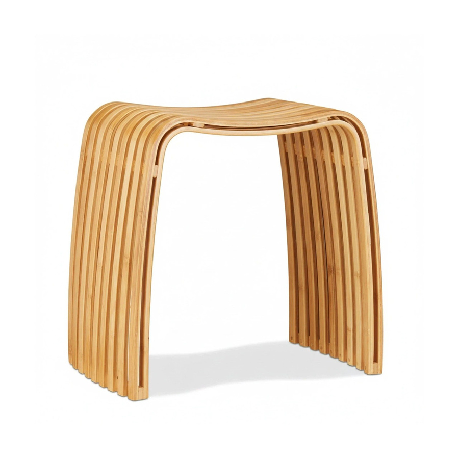 Relaxdays Garderobenhocker aus Bambus in Natur mit skandinavischem Design, B/T/H: 46 x 45 x 31 cm - Bild 2
