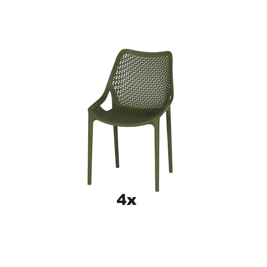 Siena Garden Stapelsessel-Set District 4-teilig aus glasfaserverstärktem Polypropylen in Olive Matt - Bild 2