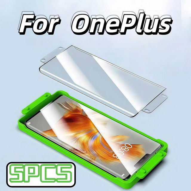5 Stück Displayschutzfolie für OnePlus One Plus 13 12 11 11r 10 9 8 Pro Ace, transparent, inklusive Montage-Kit - Bild 1