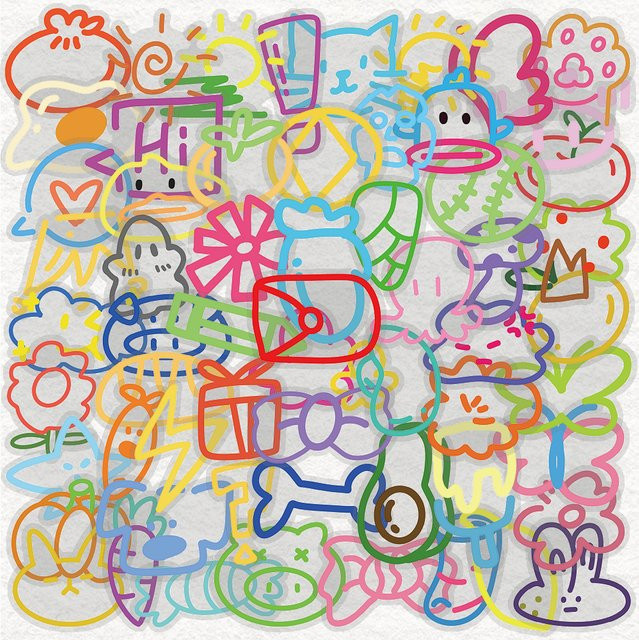 PickJoy Dopamin-Doodle-Aufkleber, 60 Stück, multicolour, für adults - Bild 1