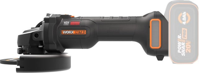 Worx Akku-Winkelschleifer PowerShare NITRO 20 V Solo, schwarz/orange, Durchmesser: 12,5 cm - Bild 2