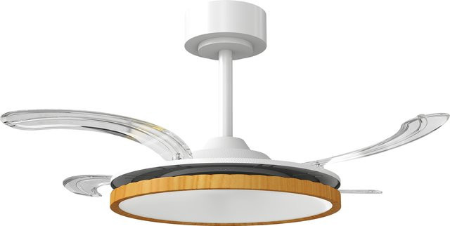 HOMCOM Deckenventilator mit LED-Beleuchtung in Naturholz, Ø 95 cm, dimmbar, mit Fernbedienung und DC Motor - Bild 1