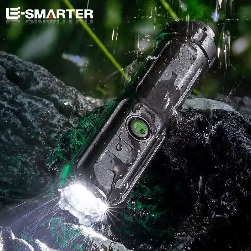 ESMARTER Taktische LED Taschenlampe mit Teleskop-Zoom, wiederaufladbar, wasserdicht, Schwarz - Bild 5