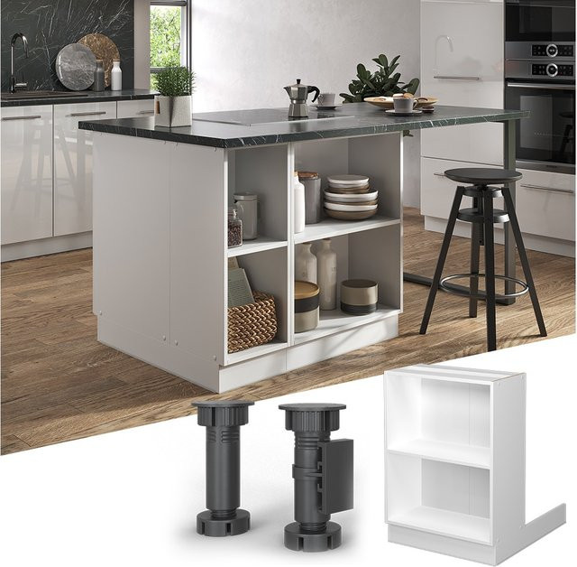 Küchenunterschrank Vicco Fame-Line Weiß modern mit Einlegeboden Breite: 60 cm - Bild 1