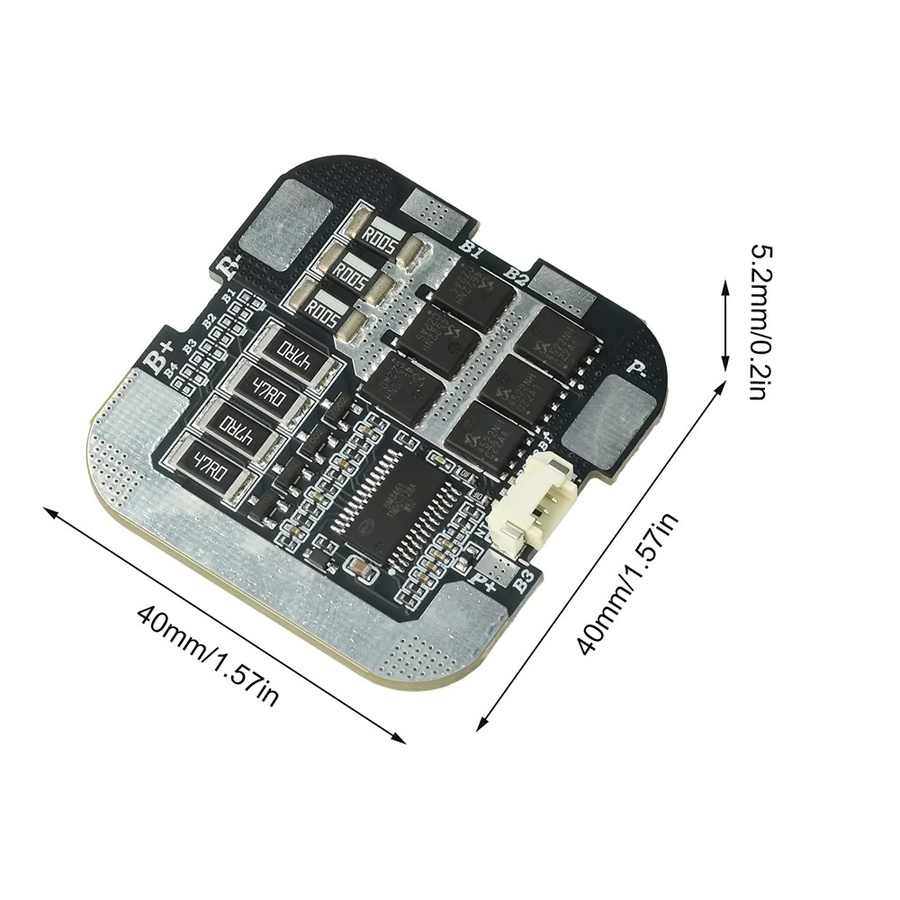diymore 4S 60A 21700 BMS Lithium-Batterie-Schutzplatine mit Ausgleich für 3,7 V Serie, Schwarz - Bild 3