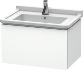 Duravit L-Cube Waschtischunterschrank in Weiß Matt, wandhängend, B: 67 cm, H: 46,9 cm, T: 40,8 cm - Bild 1