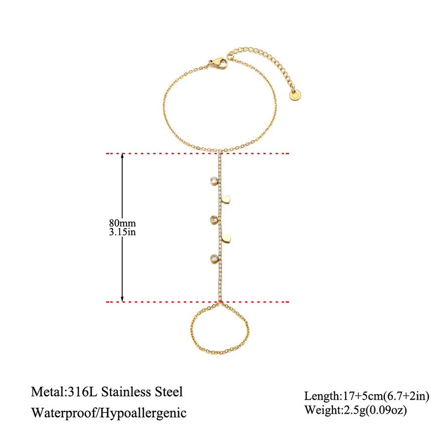 Lokaer Armband-Set, Edelstahl, Gold, Zirkonia, Damen - Bild 2