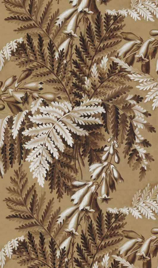 NLXL Mural Big Pattern Feuilles Wandtattoo mit floralem Vintage-Design in Braun - Bild 1