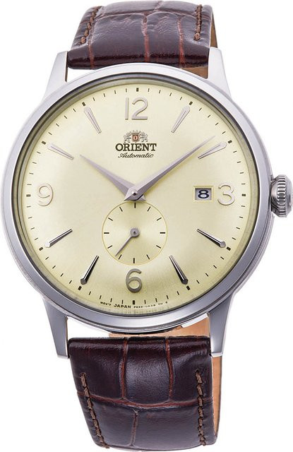 Orient Automatik Herrenuhr, Edelstahl, Leder, 41 mm, Gold - Bild 1