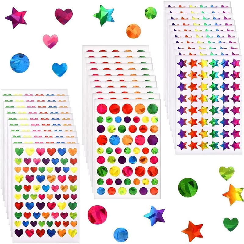 ZYF Heets Dazzling Glitter Laser Aufkleber, selbstklebende DIY Dekoration in Multicolour für Tagebuch und Planer - Bild 2
