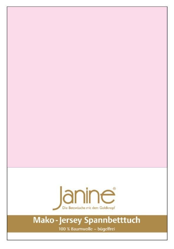 Janine Mako-Jersey Spannbetttuch aus 100% Baumwolle, Farbe: Zartrosa, B/T: 140 x 200 cm - Bild 1
