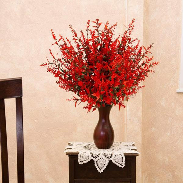8er Set künstlicher Lavendel von ZXXY in Rot, UV-beständige Kunstblumen für Garten und Balkon - Bild 3
