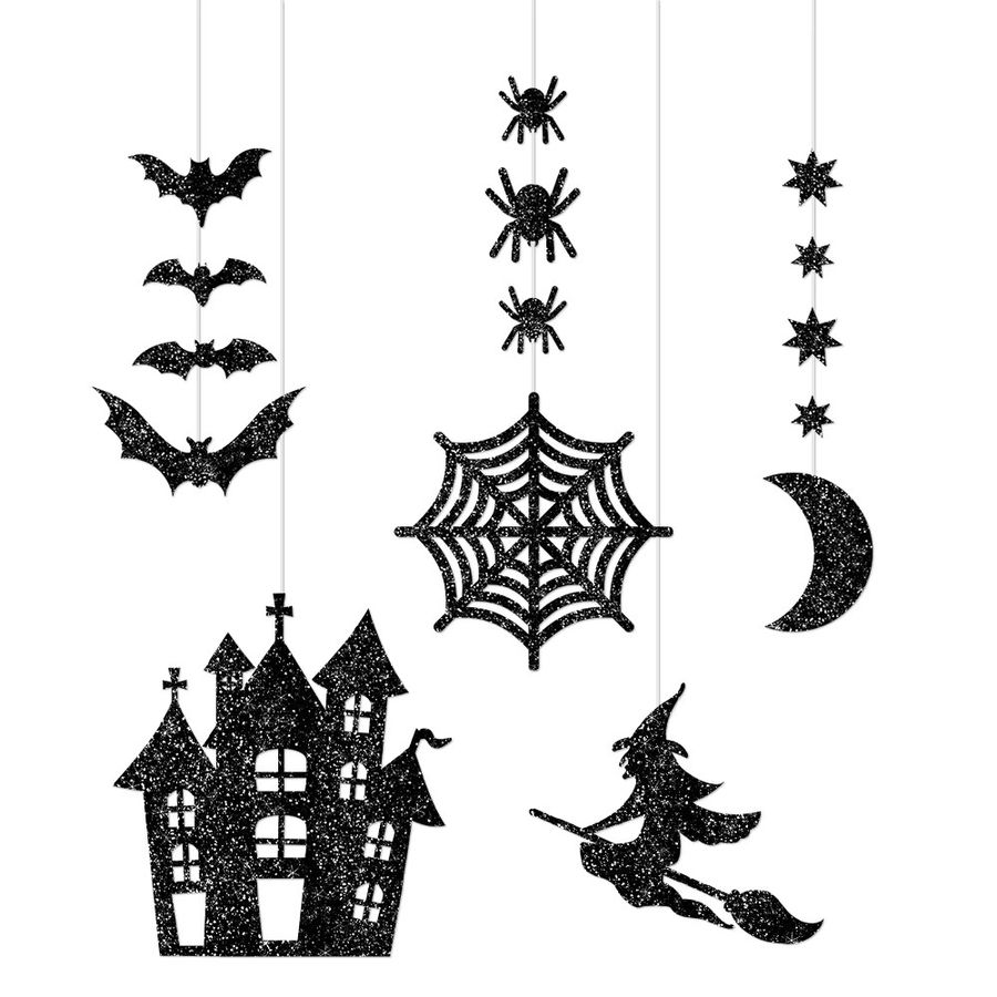 Meidding Halloween-Papieranhänger mit schwarzer Hexe und Spinne zur Dekoration - Bild 6