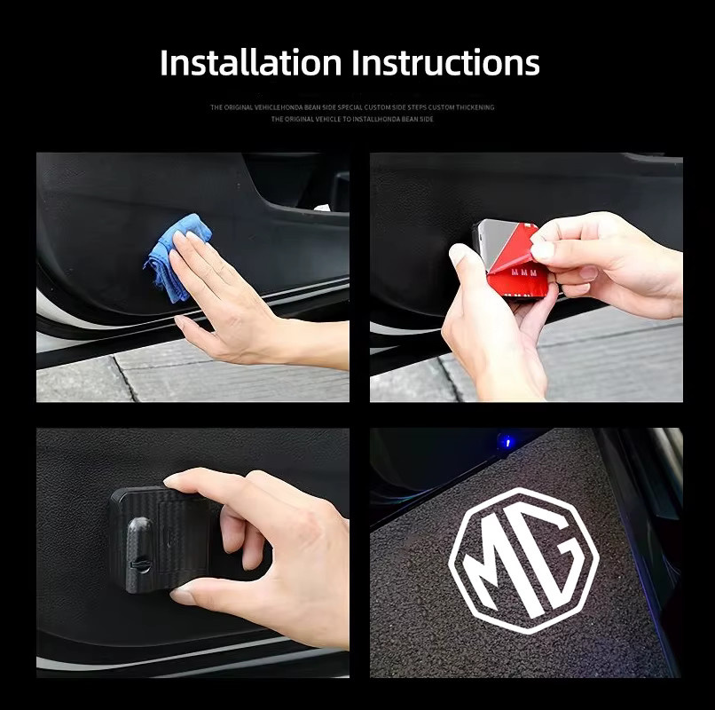 MG Auto Tür Abzeichen Projektionslicht Willkommen Lampe Emblem in Weiß für MG 4 5 6 7 Cyberster ES5 MG5 ZS HS MARVEL-R Hector MG3 - Bild 3