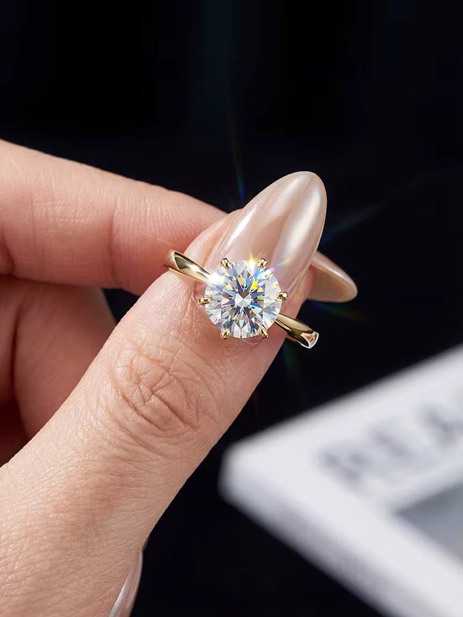 Stylever Moissanit-Diamantring, 925 Silber, Damen - Bild 2