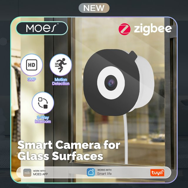 MOES Tuya WiFi Smart 3MP Fensterkamera mit Vollfarb-Nachtsicht und Bewegungserkennung zur Heimsicherheitsüberwachung - Bild 1