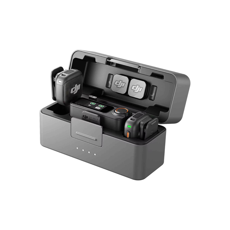 DJI Mic 3 Funkmikrofon Set mit 1 Sender und 1 Empfänger in Schwarz und Grau mit Lavalier-Mikrofon und USB-C sowie 3,5 mm Klinkenanschluss - Bild 3