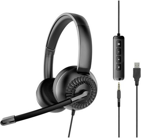 SpeedLink METIS On-Ear Stereo Headset mit USB-Soundkarte und 3,5mm Klinke, Schwarz - Bild 1
