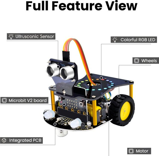 Keyestudio BBC Micro:bit V2 STEM Roboter-Auto, programmierbares DIY-Elektronik-Kit - Bild 1