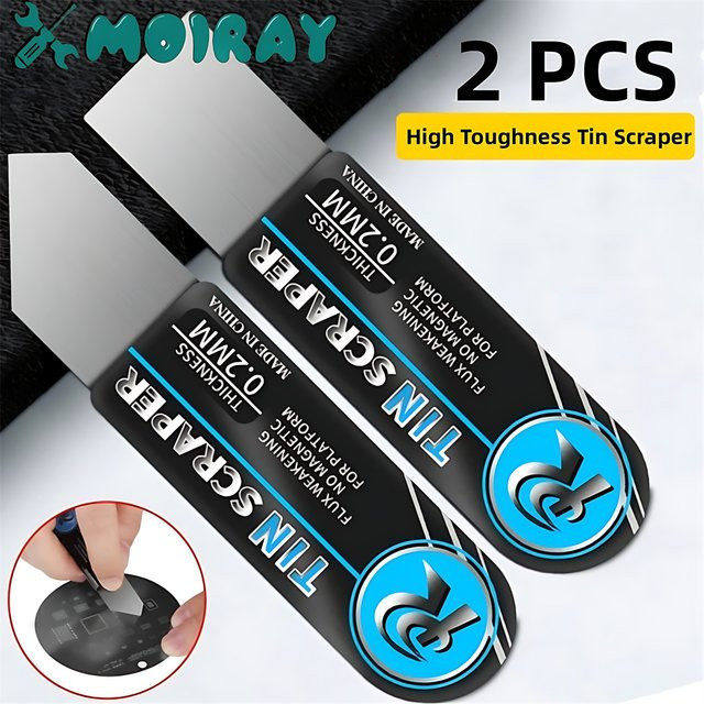 KRIOCY Edelstahl Spudger Reparatur Werkzeug Set 0,20mm Dünn Silber für iPhone iPad Samsung Android und Laptop Demontage - Bild 1