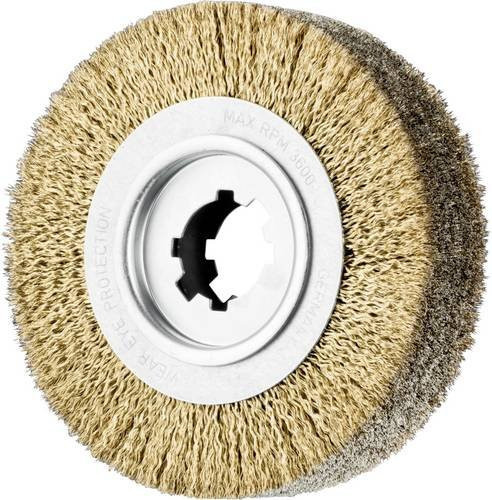 PFERD TOOLS Entgratbürste Rundbürste RBU ungezopft aus Stahl mit 0,35 mm Drahtstärke, Durchmesser: 25 cm, Bohrung: 5,08 cm, Farbe: Silber - Bild 1