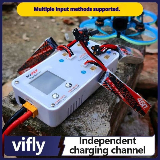 Vifly Whoopstor 2s Ladegerät der dritten Generation für Lithium-Batterien mit BT3.0 und XH2.54 Stecker in Weiß - Bild 1
