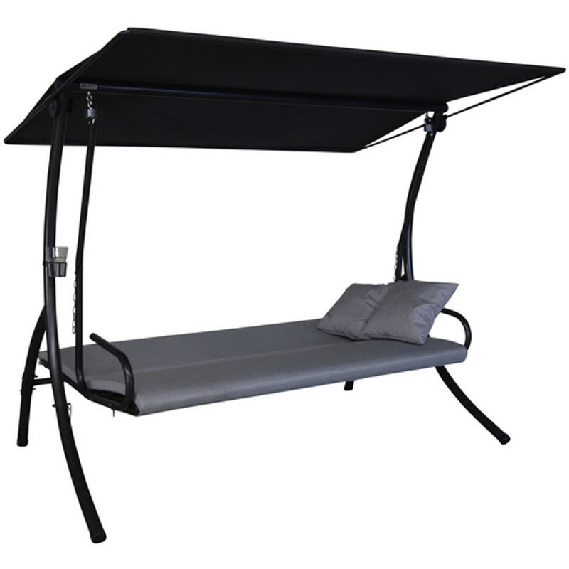 Angerer Hollywoodschaukel Elegance Zip 3-Sitzer in Grau mit Auflagen und Sonnendach, B/T/H: 240 x 160 x 145 cm - Bild 2