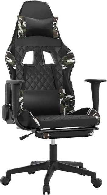 vidaXL Gaming-Stuhl Modell 9 in Schwarz und Multicolour mit Fußstütze und Kopfstütze aus Kunstleder - Bild 1