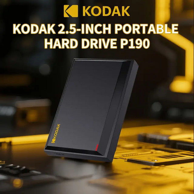 Kodak P190 Externe Festplatte USB 3.0 mit 500 GB Speicherplatz in Schwarz - Bild 1
