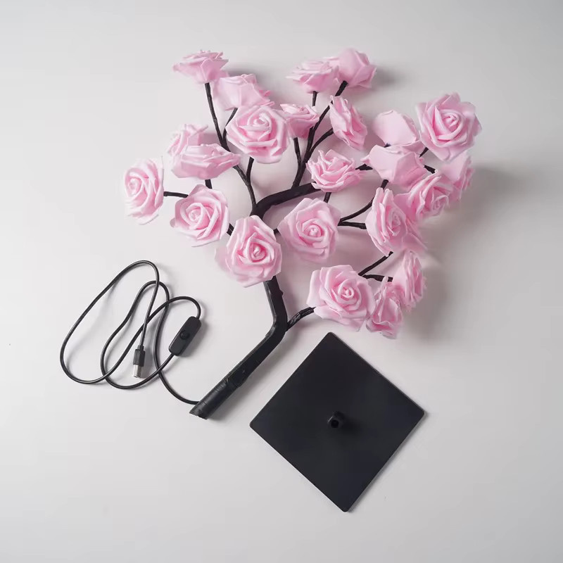 OKAL RED EAST USB Rosen-Schreibtischlampe mit 24 LED als Nachtlicht in Schwarz - Bild 3